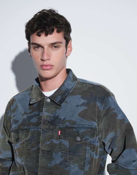 Levi's - cazadora vaquera trucker holgada con estampado camuflaje en verde - view 1