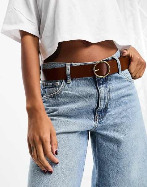 Levi's - Ceinture en cuir avec boucle ronde - Fauve - view 1