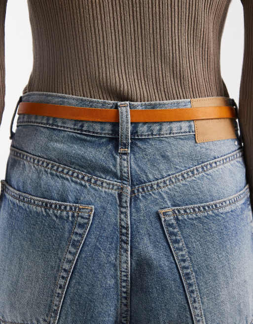 Levi's - Ceinture fine à boucle dorée - Marron, 3 de 3