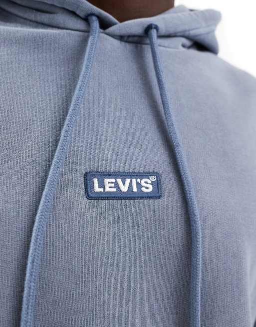 Levi's central baby tab logo relaxed fit hoodie in blue, 2 of 4