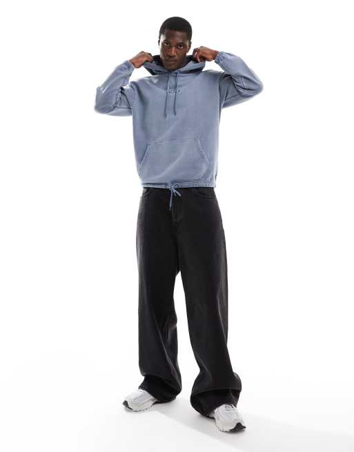 Levi's central baby tab logo relaxed fit hoodie in blue | ASOS