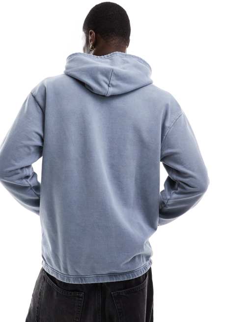 Levi's central baby tab logo relaxed fit hoodie in blue, 4 of 4