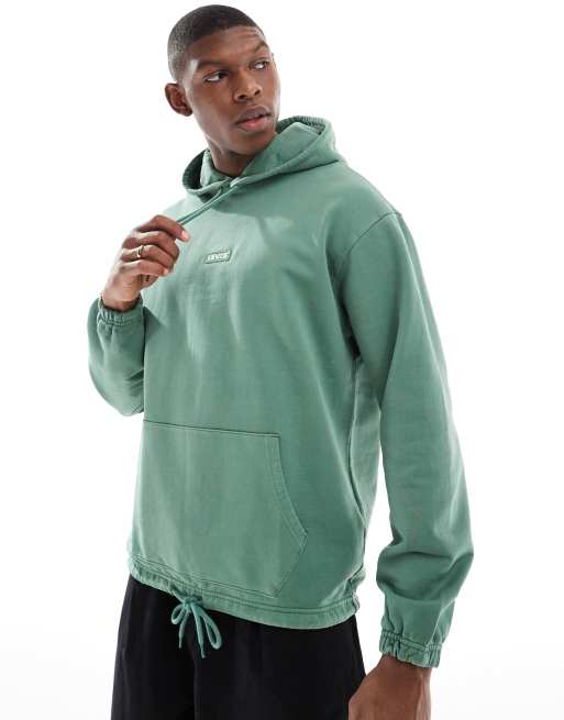 Levi s central baby tab logo relaxed fit hoodie in green ASOS