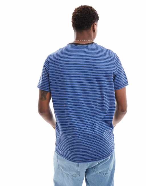 Levi's central baby tab logo stripe relaxed fit t-shirt in blue marl, 2 of 4