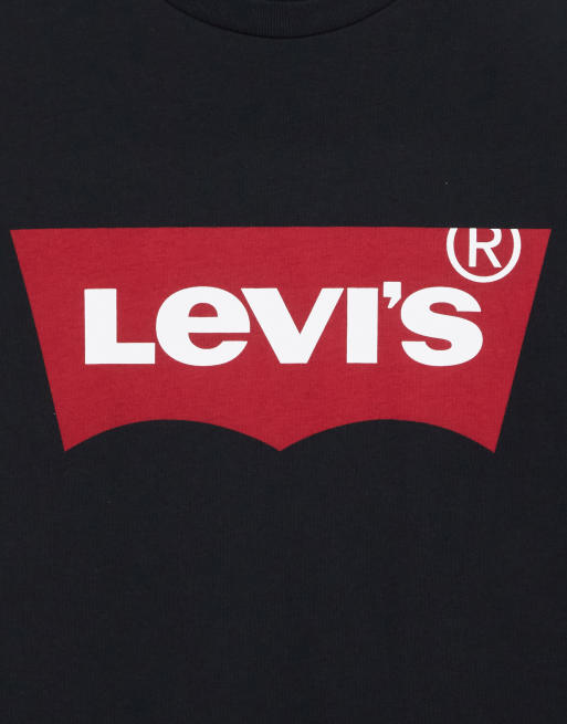 Levi's central batwing badge logo vintage t-shirt in black, 3 of 4