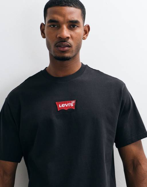 Levi's central batwing badge logo vintage t-shirt in black, 5 of 5