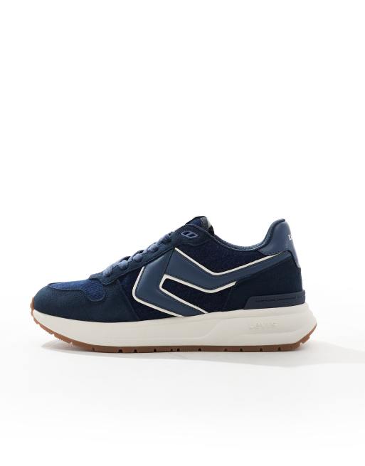 Levi s Charge suede denim trainers in blue