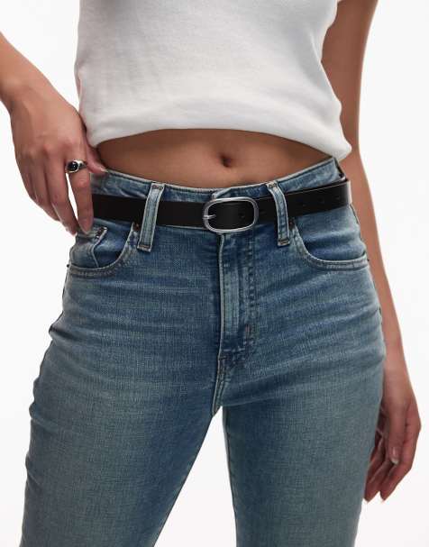 Levi's - Charlie - Ceinture en cuir avec boucle argentée - Noir - view 1