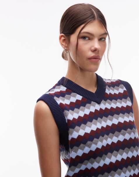 Levi's - Charlie - Marineblå/multifarvet vest i strik - view 1