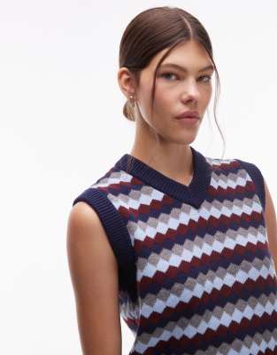 Levi's - Charlie - Strickpullunder in Marineblau-Bunt