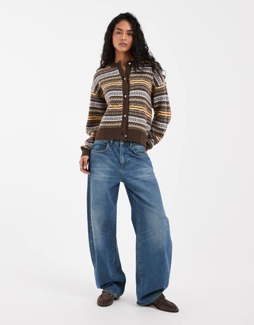 Levi's Charlotte cárdigan de punto a rayas azul, 2 de 4