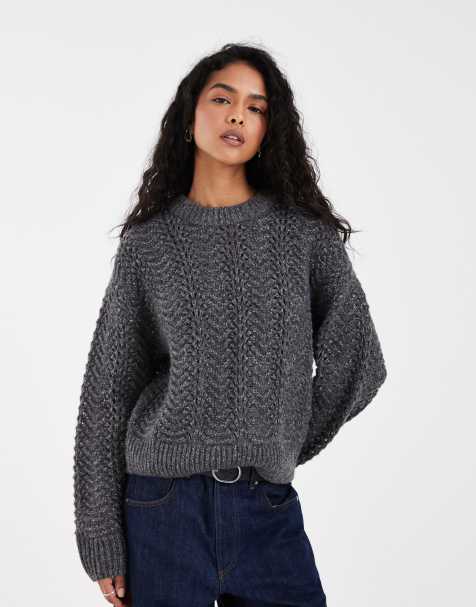 Levi's charlotte pointelle knitted jumper in grey - view 1