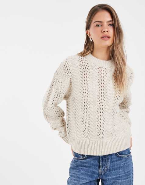 Levi's charlotte pointelle knitted jumper in white - view 1
