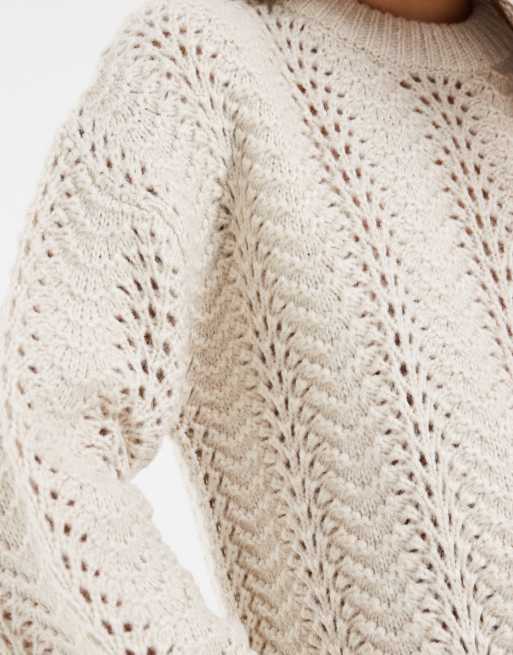 Levi's charlotte pointelle knitted jumper in white, 4 of 4