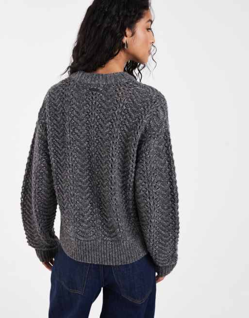 Levi's Charlotte Pointelle-Strickpullover in Grau, 4 von 4
