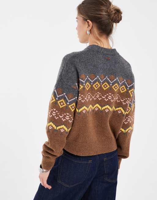 Levi's Charlotte pull en maille Fair Isle camel, 4 de 4