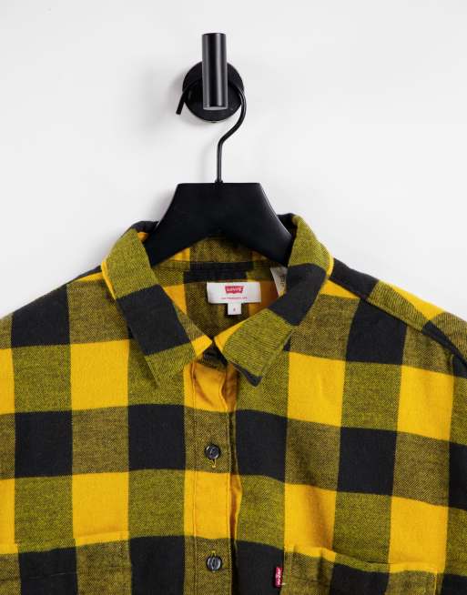 Levis yellow outlet check shirt