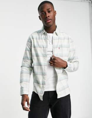 levis black check shirt