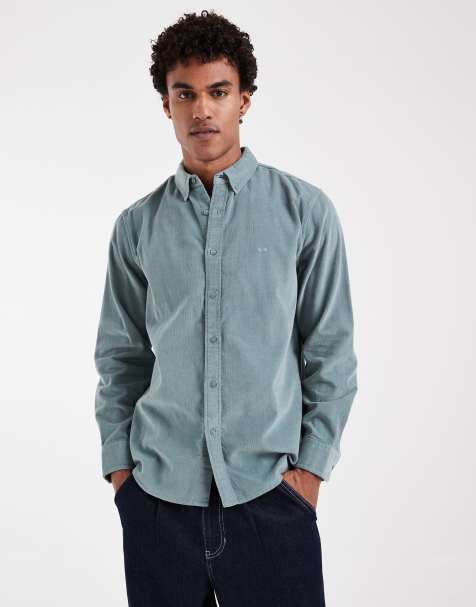 Levi's chemise boutonnée en velours côtelé bleu - view 1