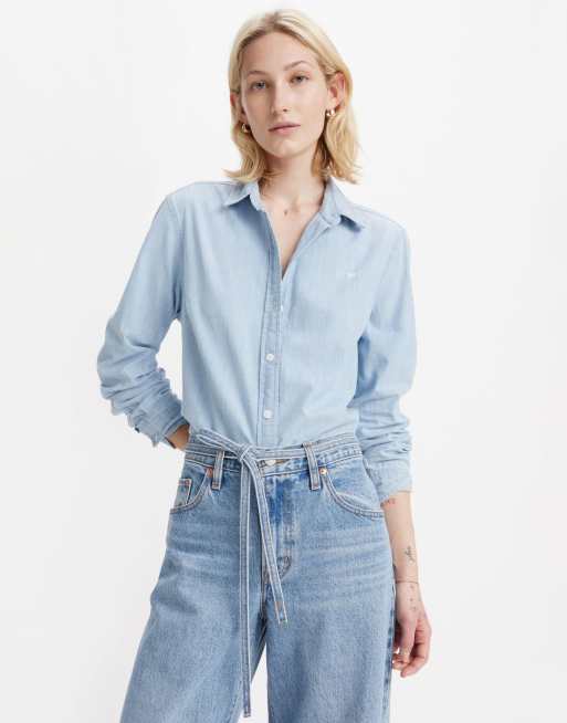 Levi's - Chemise classique en coton brodé - Bleu, 3 de 4