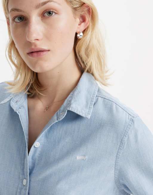 Levi's - Chemise classique en coton brodé - Bleu, 4 de 4
