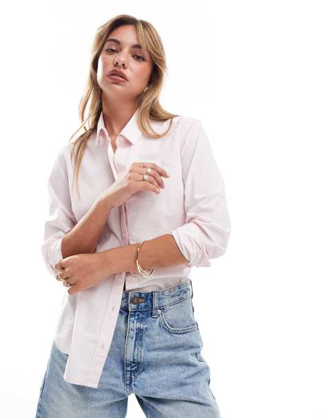Levi's - Chemise classique en popeline à rayures avec logo - Rose - view 1