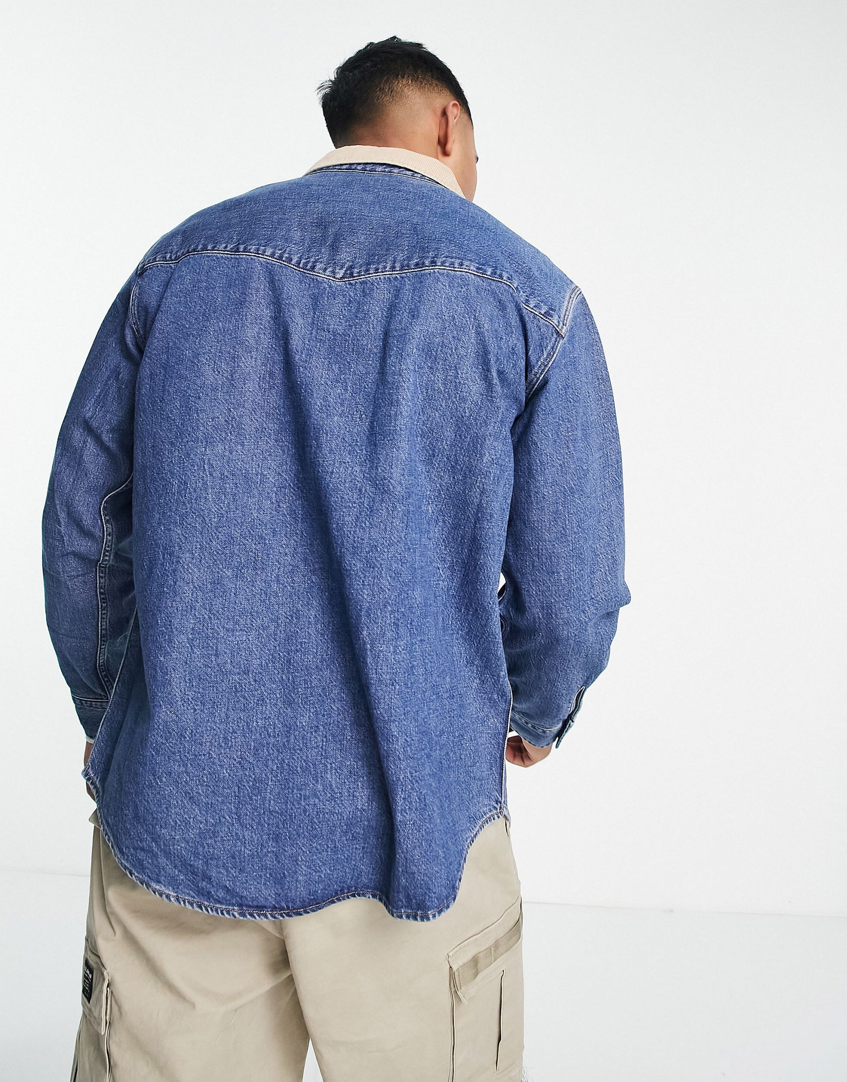 Levi's denim shirt in blue wash with cord collared -  Price Checker
