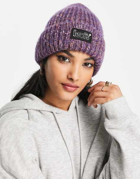 Levi's chunky beanie in purple  - view 1