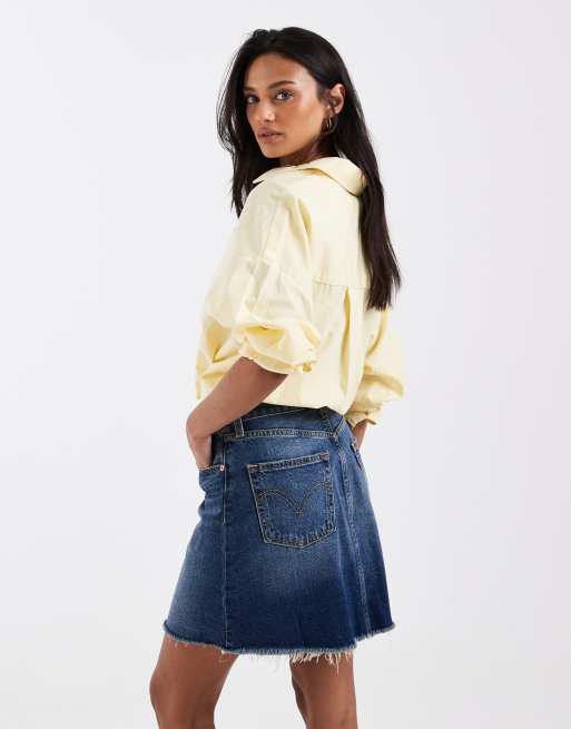 Levi's – Ciemnoniebieska jeansowa spódnica mini, 2 z 5