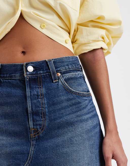 Levi's – Ciemnoniebieska jeansowa spódnica mini, 4 z 5