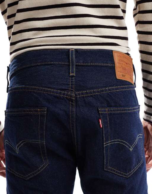 Levi's – Ciemnoniebieskie proste jeansy 501 Original, 5 z 5