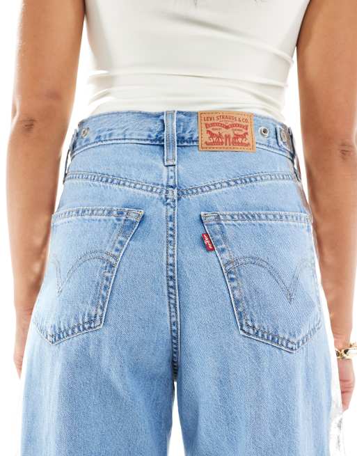 Levi's cinch baggy denimjeans med foliepaneel i ljus tvätt, 4 av 5