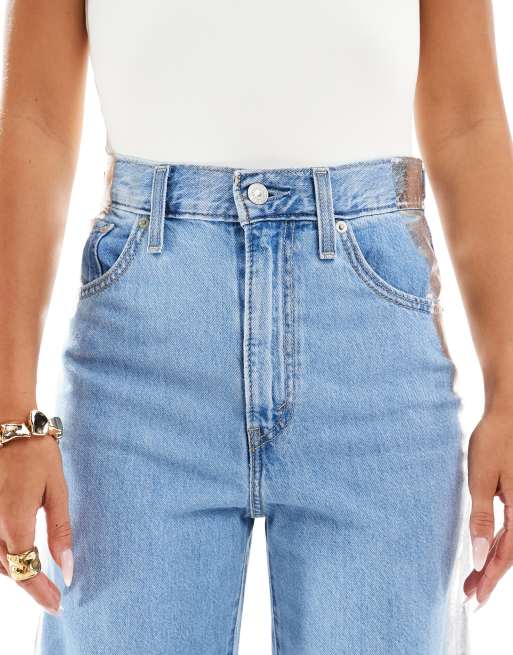 Levi's cinch baggy denimjeans med foliepaneel i ljus tvätt, 5 av 5