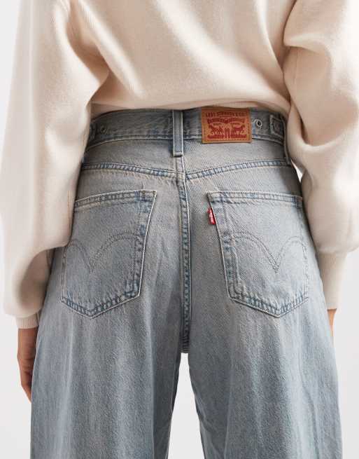 Levi's cinch baggy jeans i syrevasket blå denim, 4 af 5