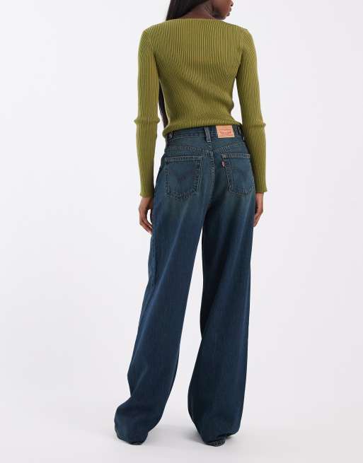 Levi's cinch baggy jeans in dark blue, 3 of 5