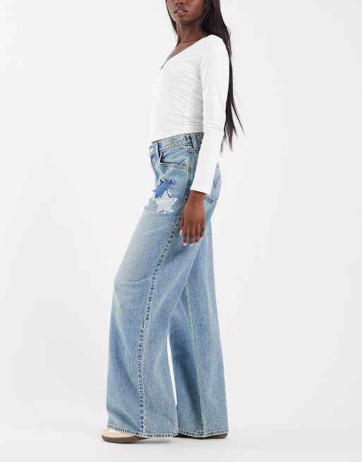 Levi's cinch baggy patchwork denim jeans in light wash, 2 of 5