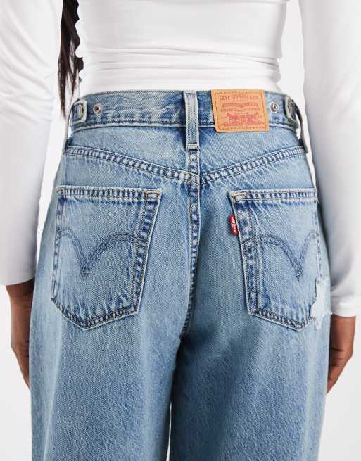 Levi's cinch baggy patchwork denim jeans in light wash, 4 of 5