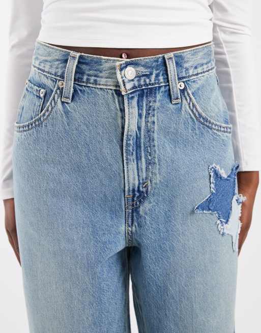 Levi's cinch baggy patchwork denim jeans in light wash, 5 of 5