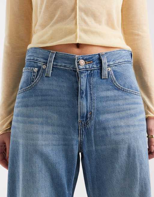 Levi's cinch barrel denim jeans in mid blue, 5 of 5