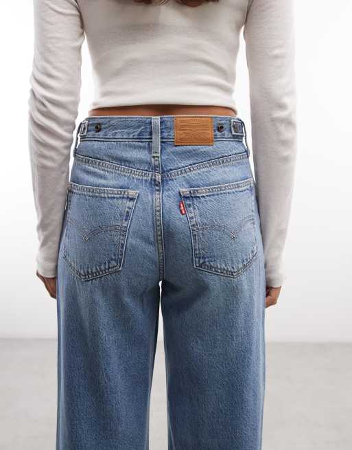 Levi's - Cinch - Vaqueros azul medio de pernera ancha y talle muy alto, 4 de 5