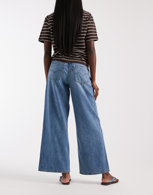 Levi's cinch wide leg jeans in mid blue, 2 of 5