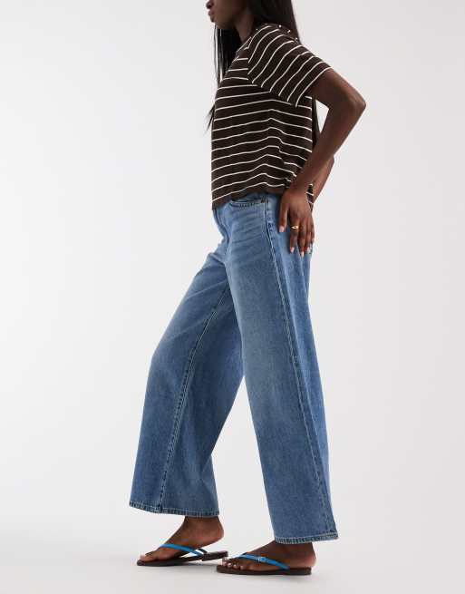 Levi's cinch wide leg jeans in mid blue, 3 of 5