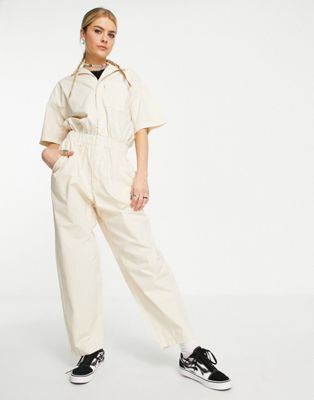 Levi's cinched jumpsuit in ecru  - ASOS Price Checker