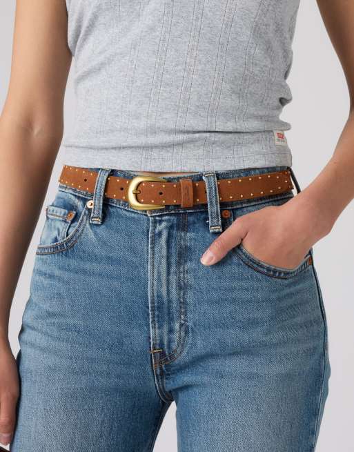 Levi's - cinturón Bella con tachuelas marrón, 3 de 4