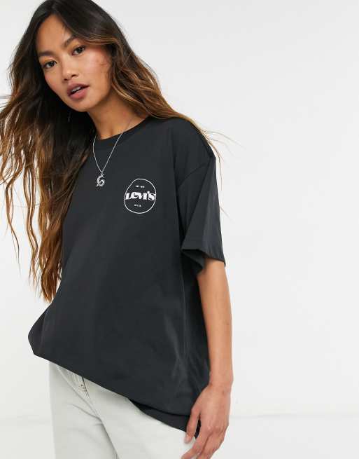 Levi s circle logo tee in black