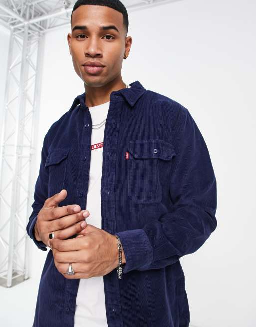 Levi's – Classic Worker – Hemd in Marineblau mit Tasche und rotem Logoetikett, 2 von 4