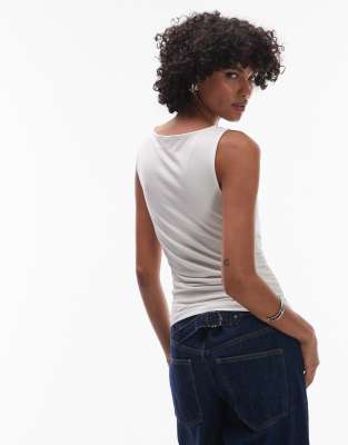 Levi's Clea Ruched Cowl Tank In White