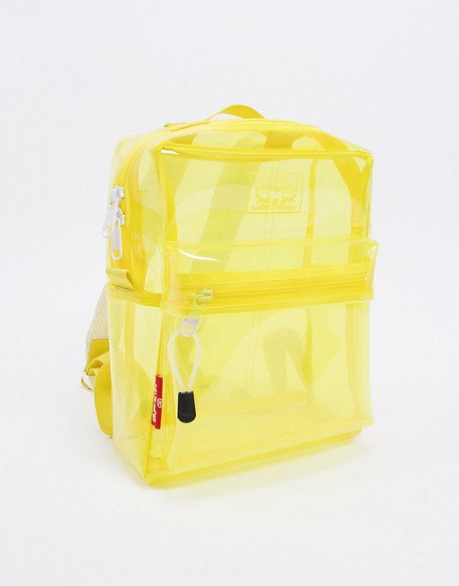 Levi's clear neon backpack in clear yellow