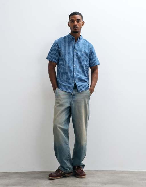 Levi's co-ord authetic micro check shirt in blue, 3 of 5
