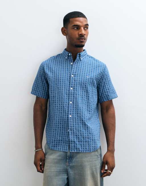 Levi's co-ord authetic micro check shirt in blue, 4 of 5